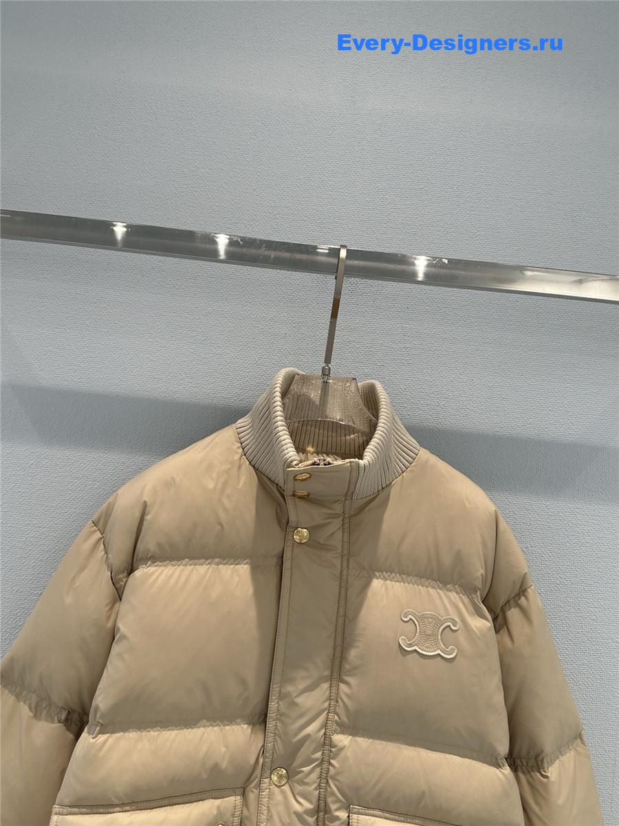 Ce1i*e knitted stand-collar down jacket