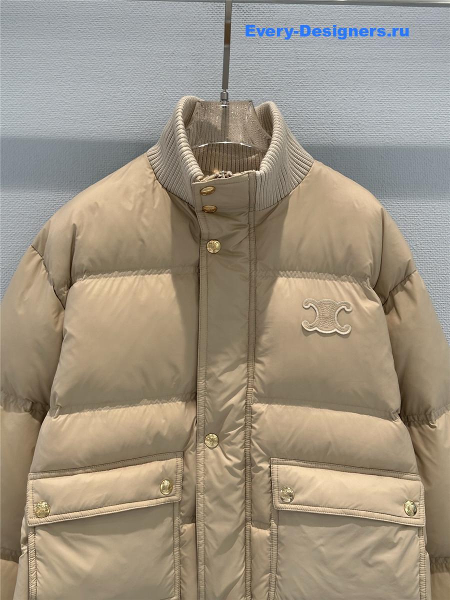 Ce1i*e knitted stand-collar down jacket