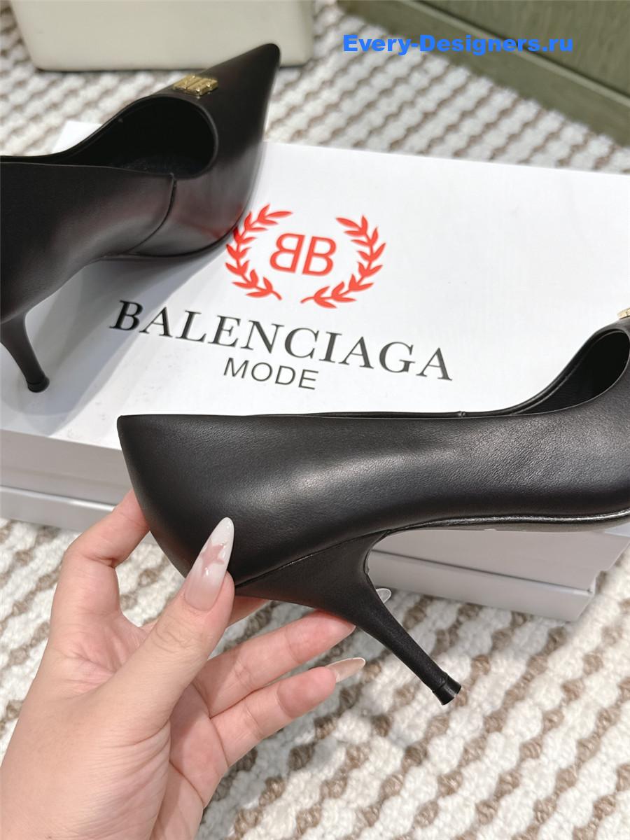 Ba1en*iaga black leather avenue editor 90 pumps