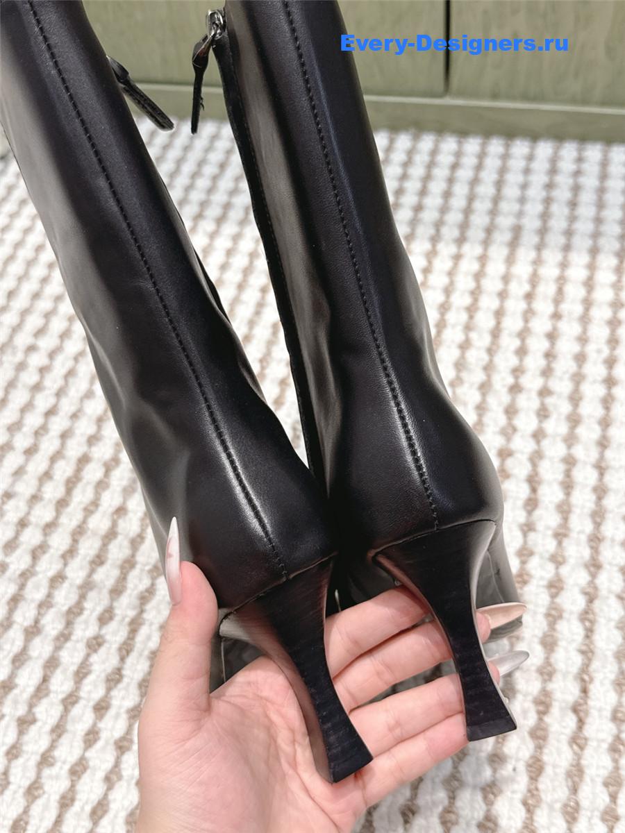 The R0w chunky heel round toe black ankle boots