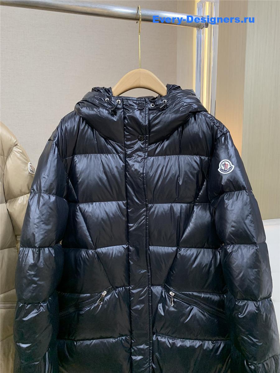 Moncler Black Bellevue Hooded Long Down Jacket