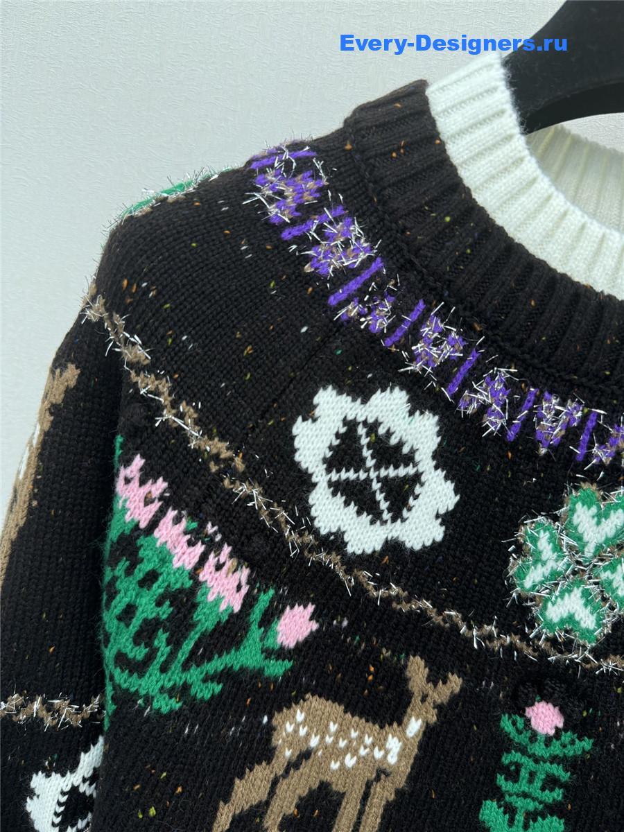 Ch**el black christmas skiing crew neck sweater
