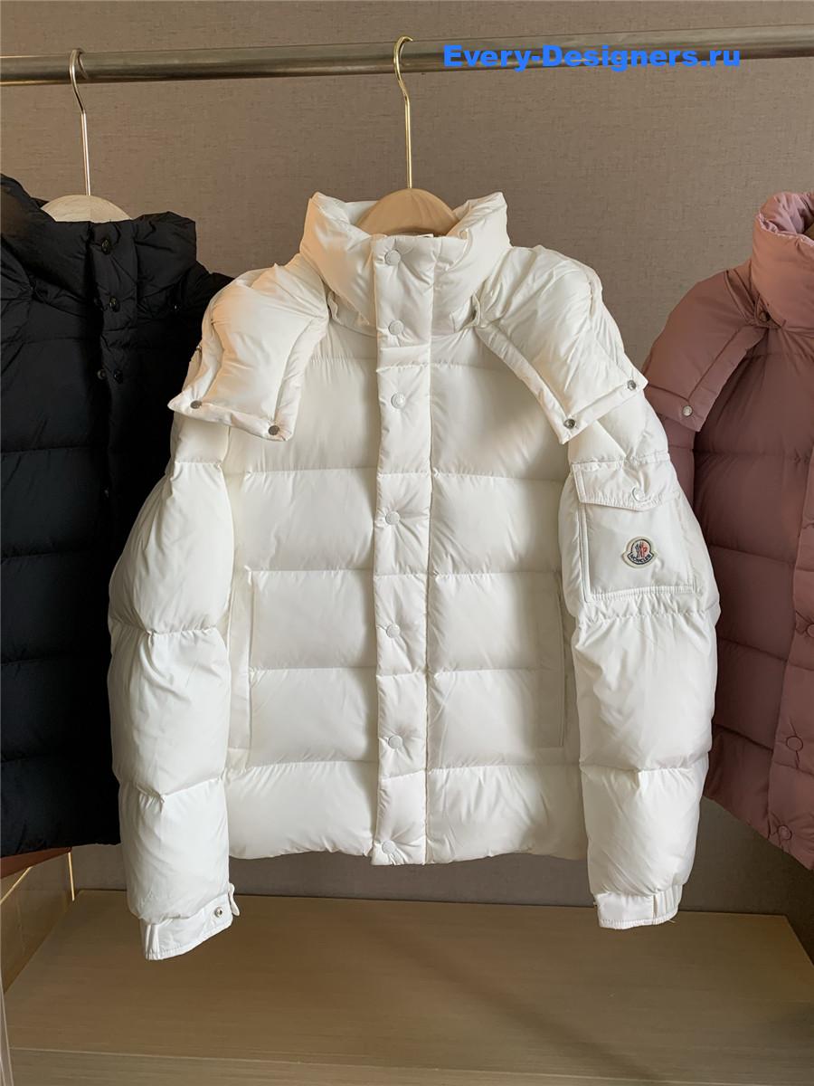 Moncler White Maya 70 Hooded Down Jacket