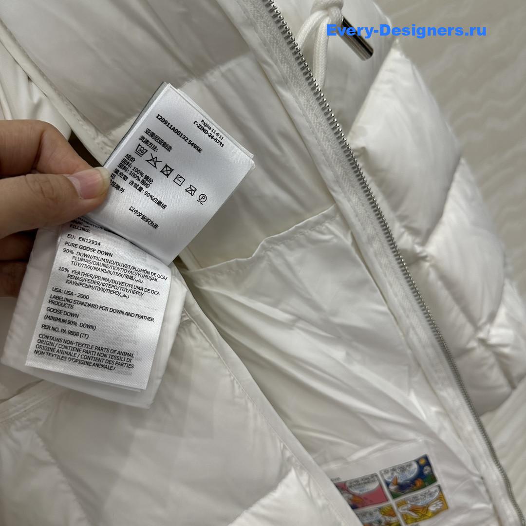 Moncler White Faucon Quilted Long Puffer Coat