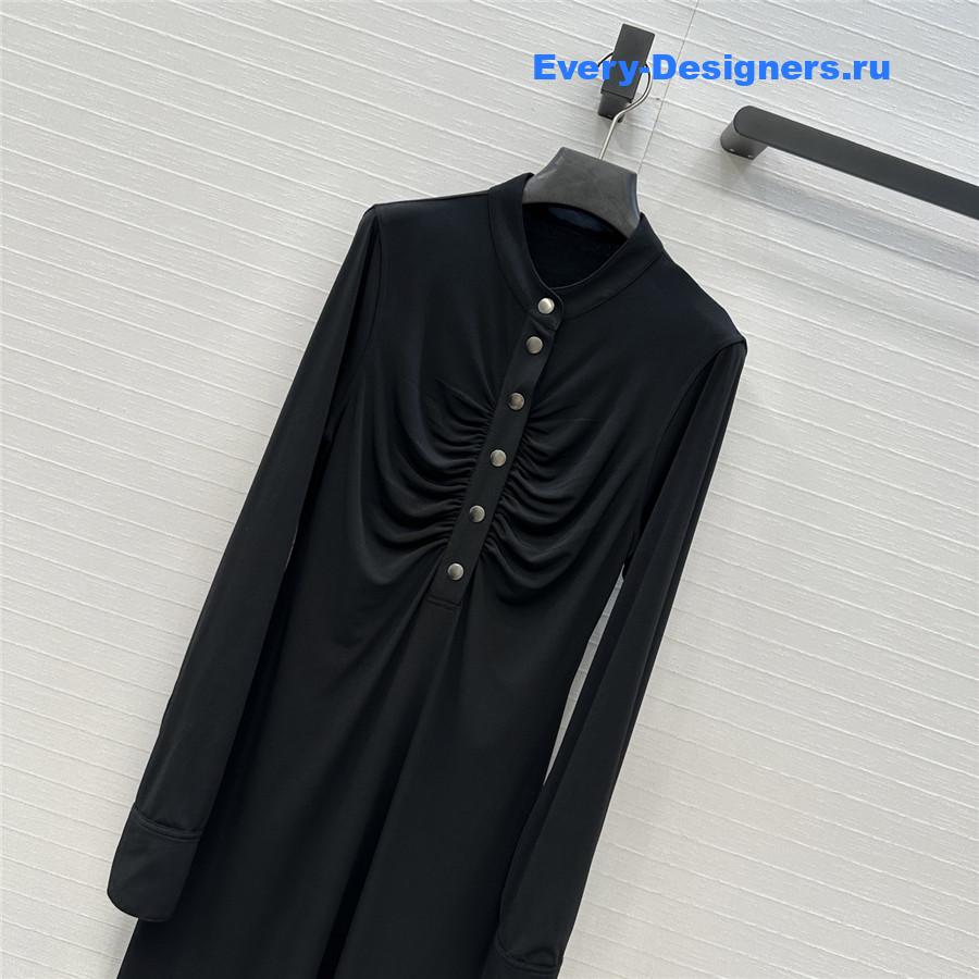 Alaia Black Soft Jersey Ruched Dress