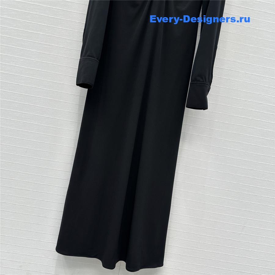 Alaia Black Soft Jersey Ruched Dress