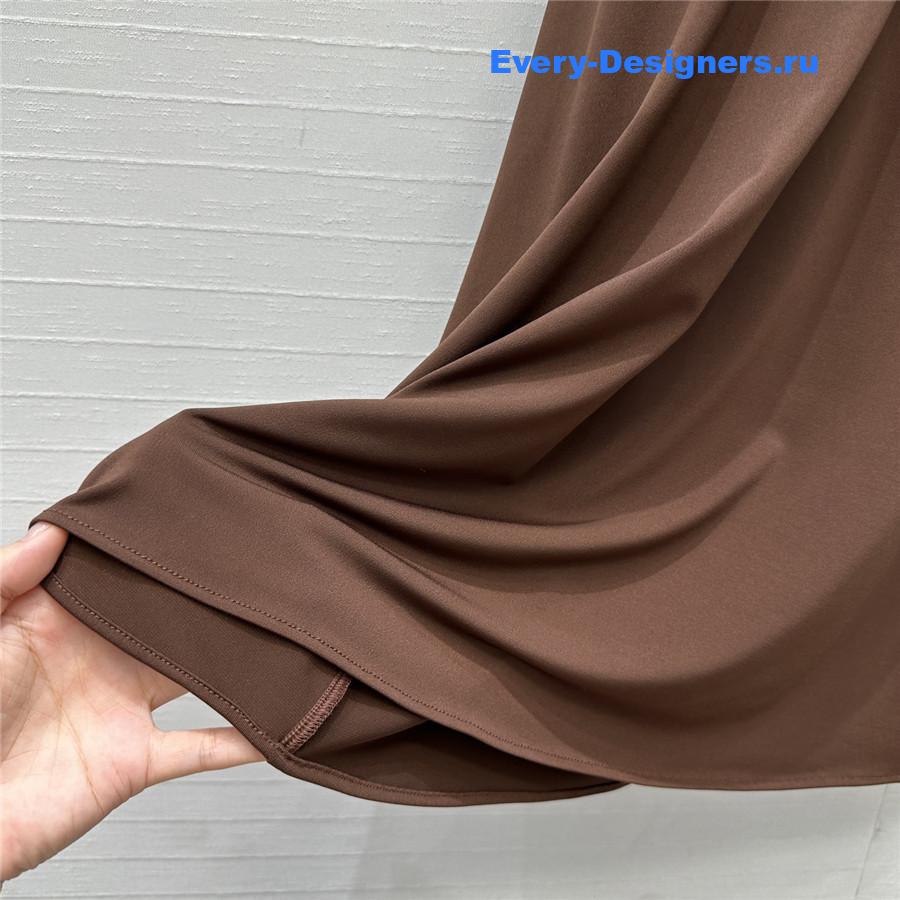 Alaia Brown Soft Jersey Ruched Dress