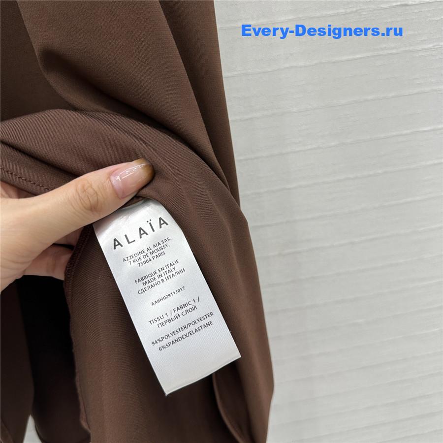 Alaia Brown Soft Jersey Ruched Dress