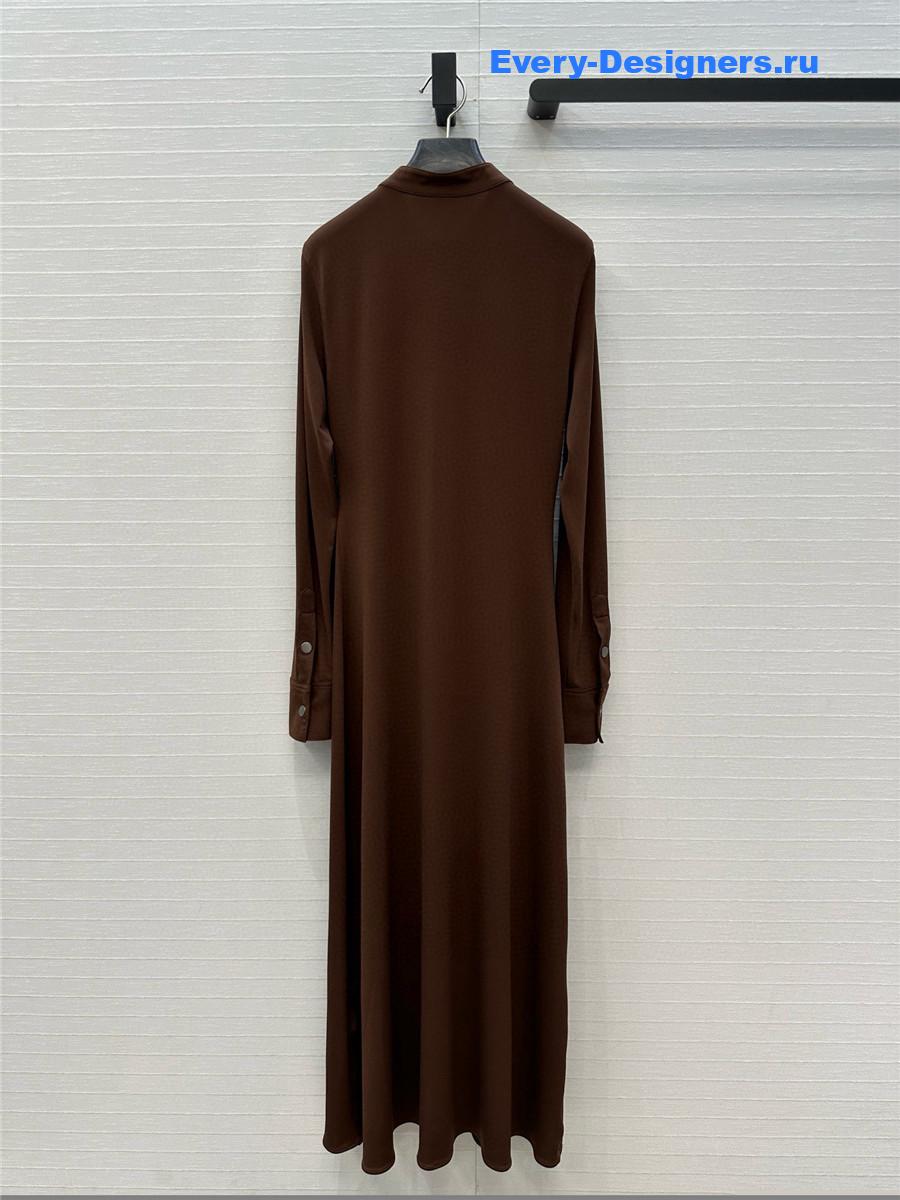 Alaia Brown Soft Jersey Ruched Dress