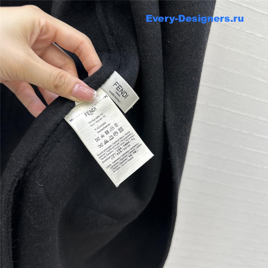 F**di black ff mink fur cashmere coat