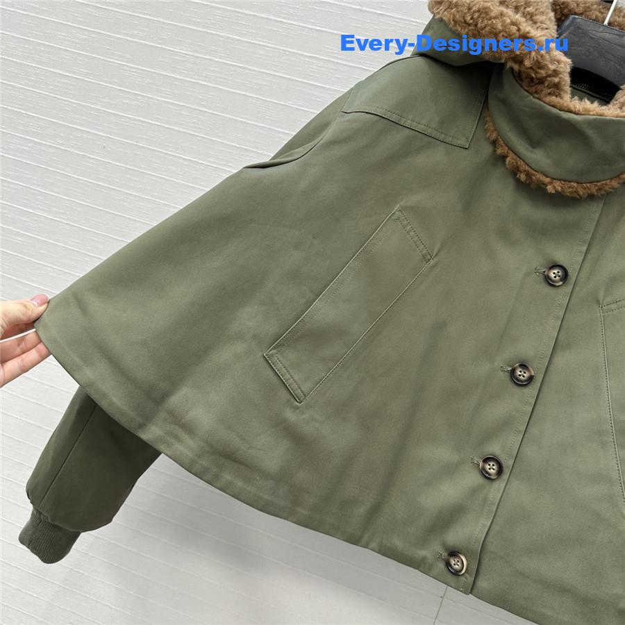 L0ew* green short parka