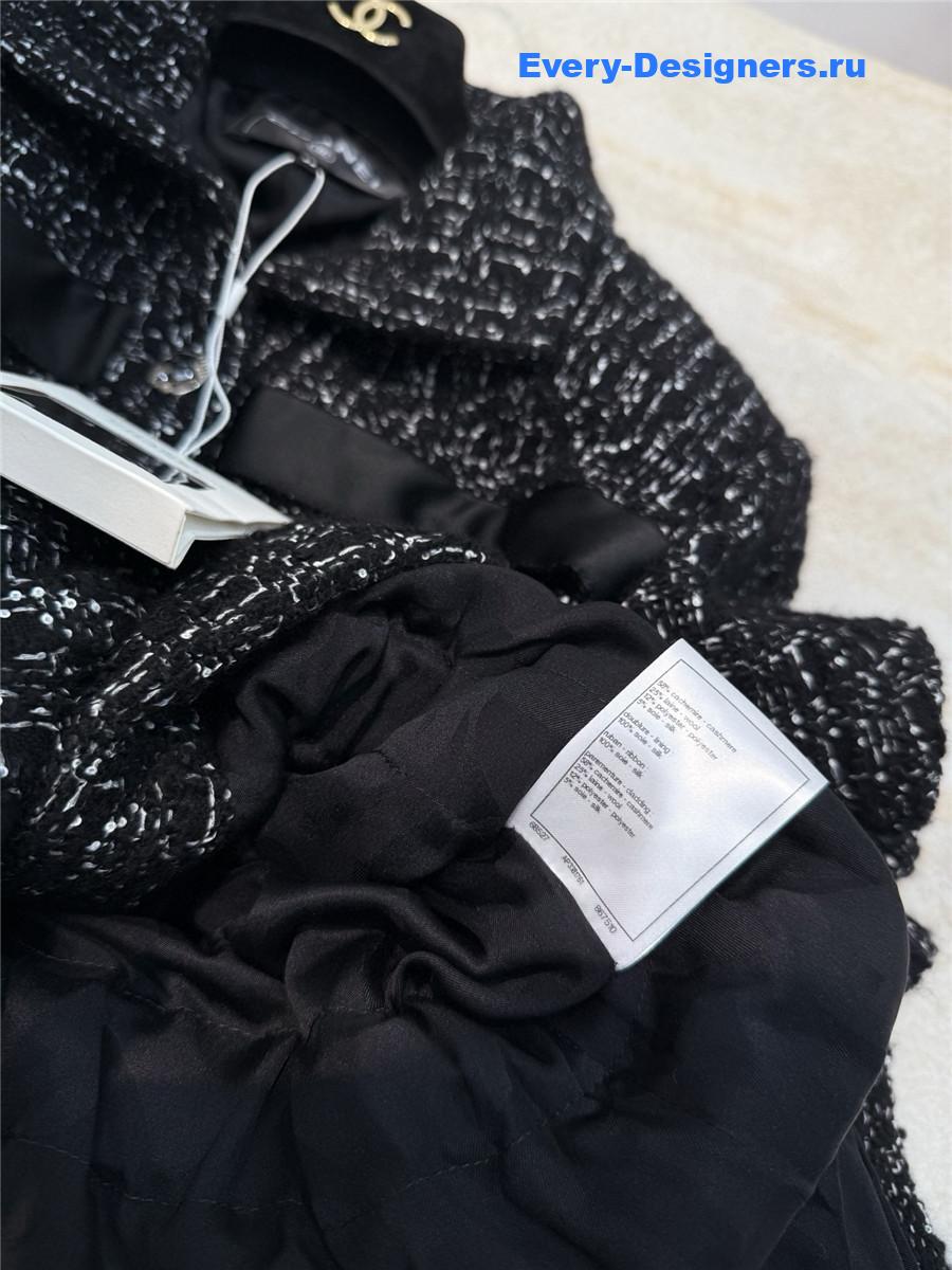 Ch**el black woven silk jacket