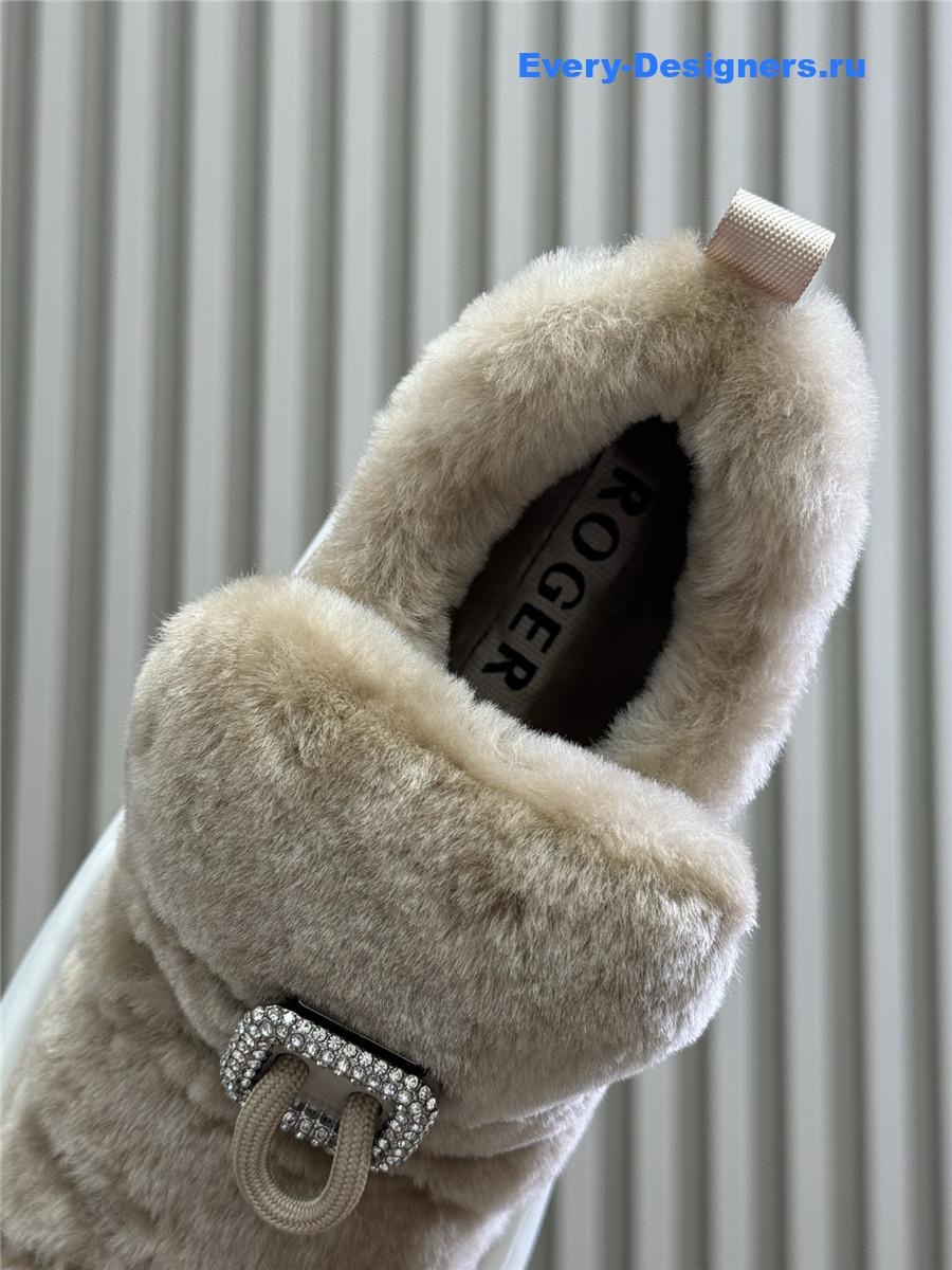 Roger Vivier Brown Shearling Suede Sneaker