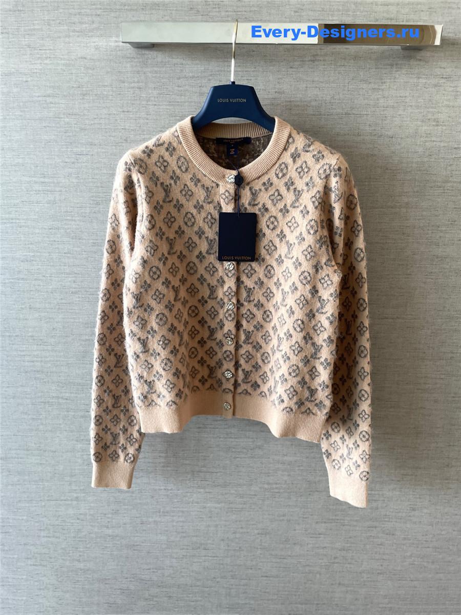 l0vis Vvtt0n beige brushed monogram cardigan