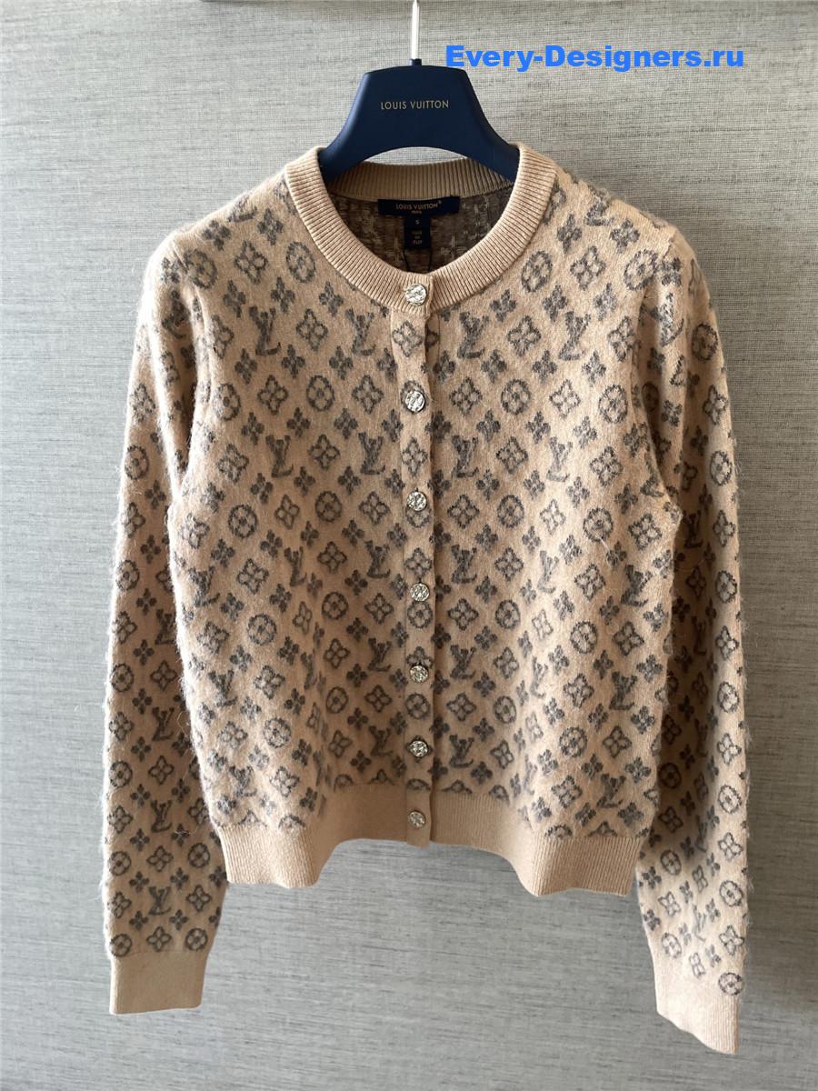 l0vis Vvtt0n beige brushed monogram cardigan