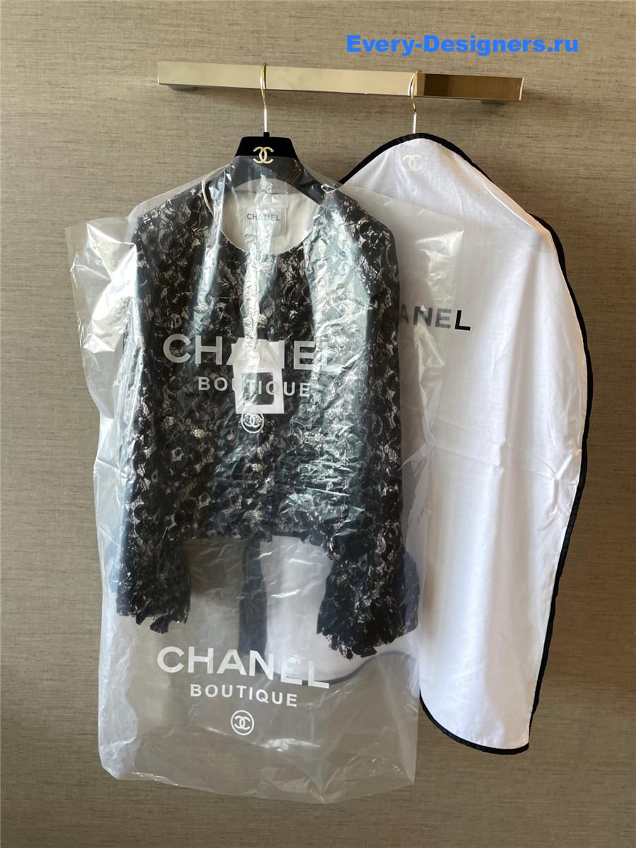 Ch**el black and white lace jacket