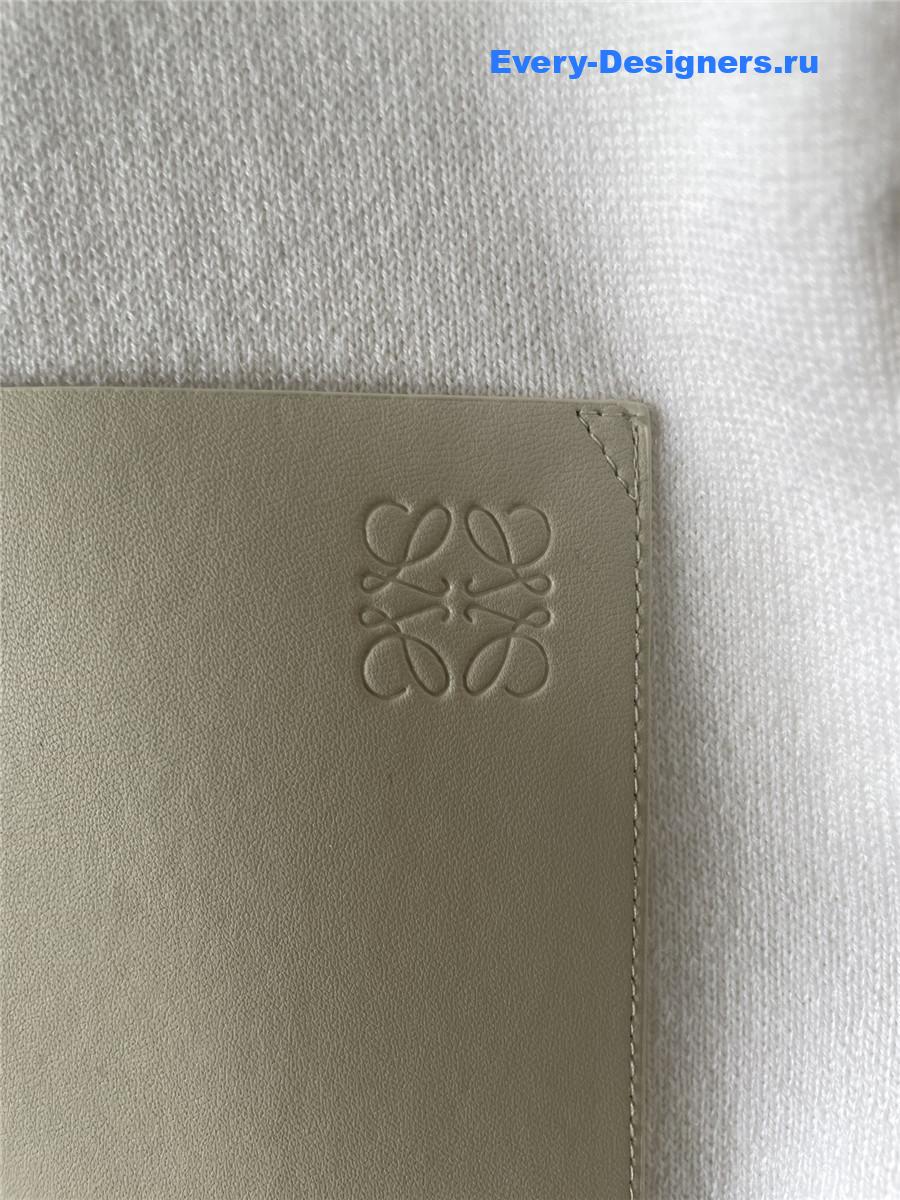 L0ew* leather-trimmed wool-blend hoodie