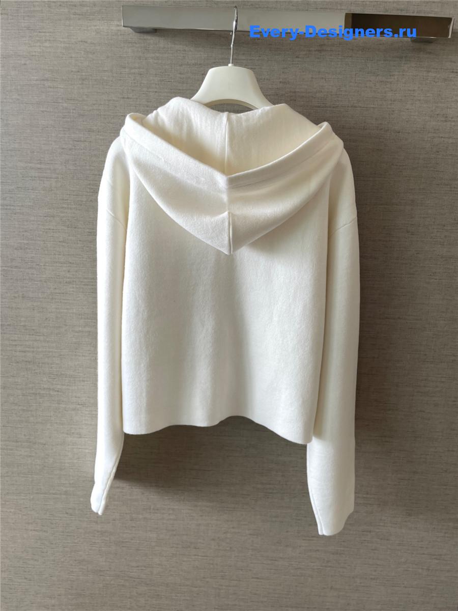 L0ew* leather-trimmed wool-blend hoodie