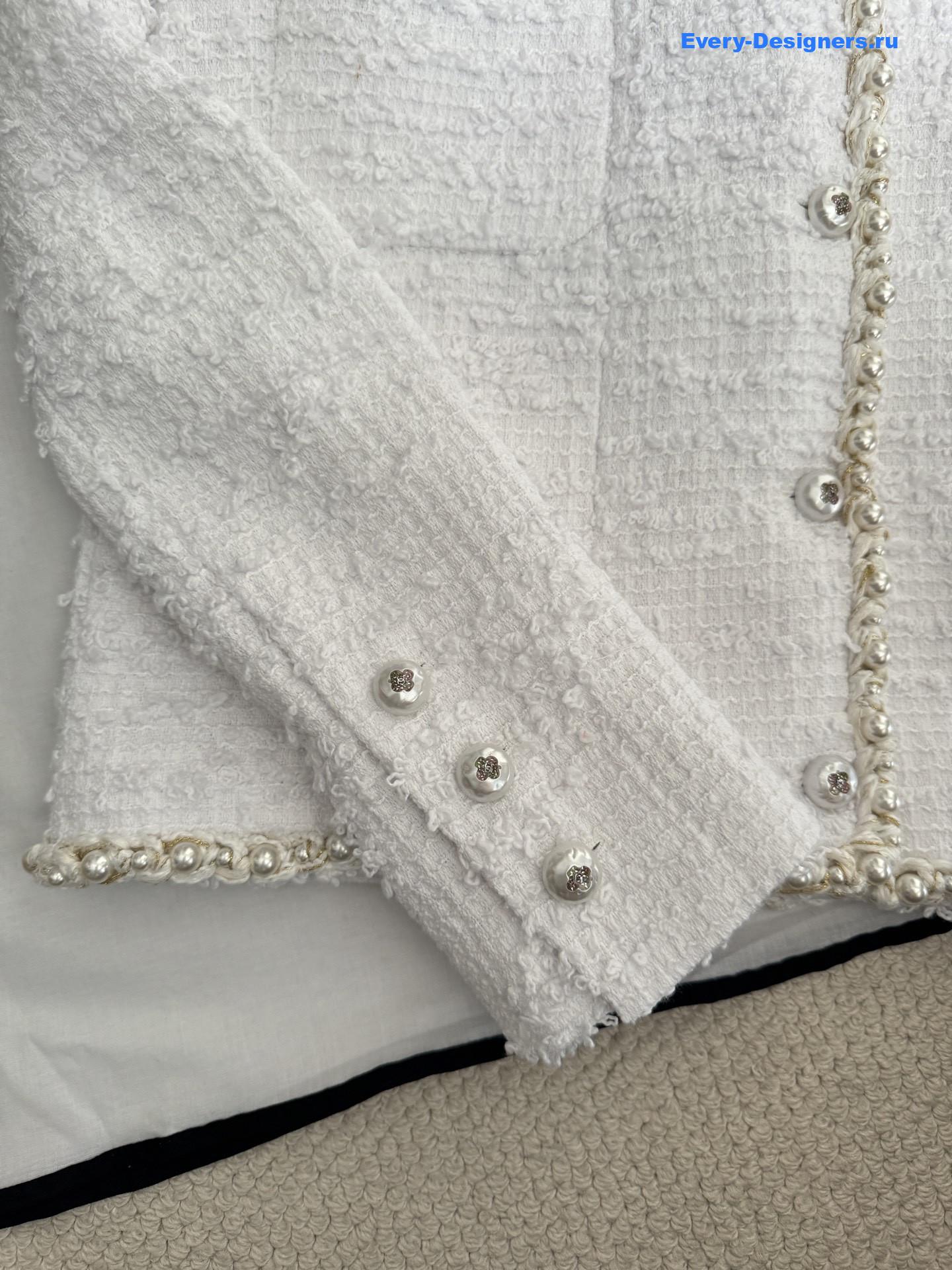 Ch**el moonlight tweed pearl jacket