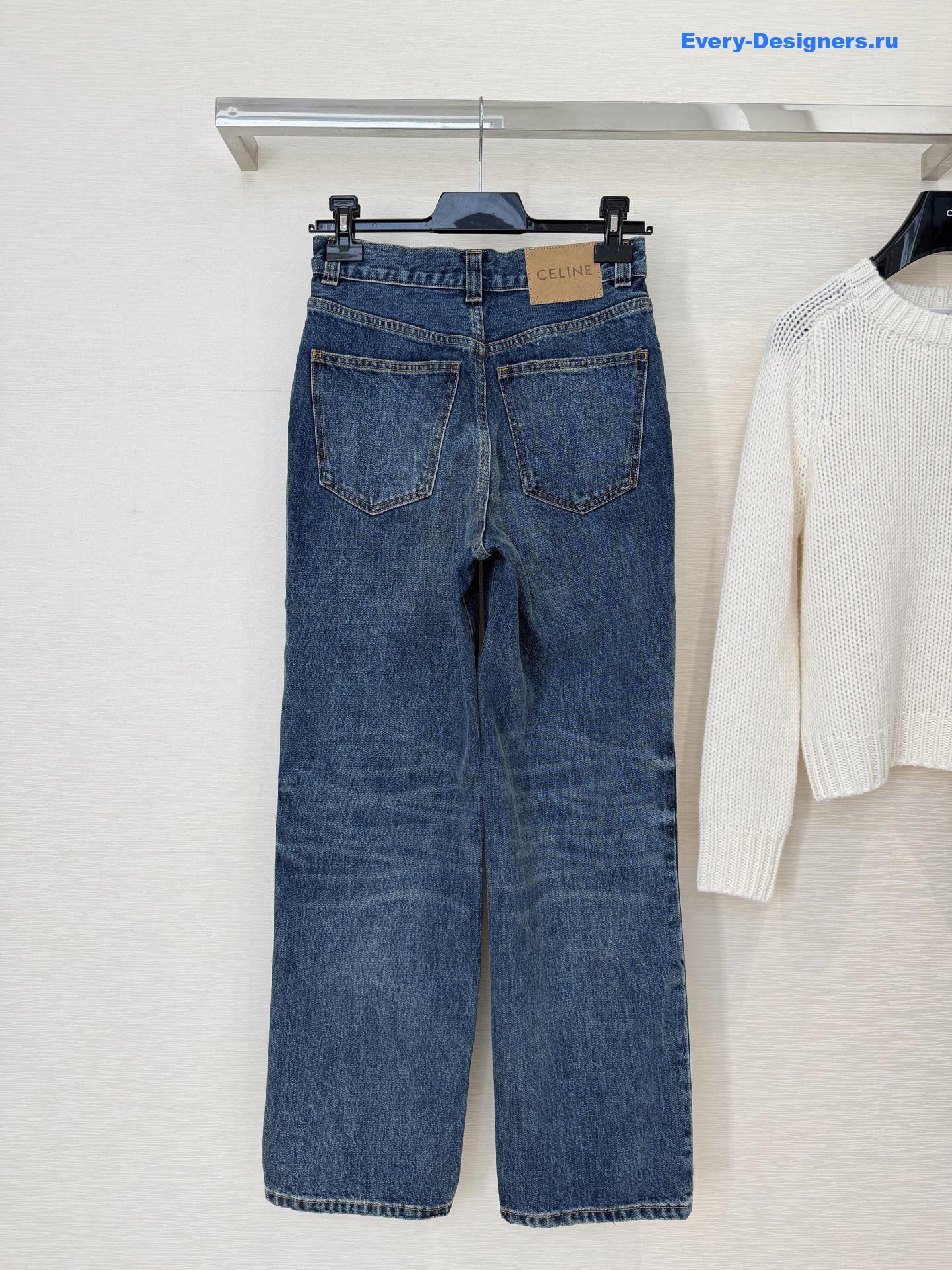 Ce1i*e blue wash wide-leg jeans
