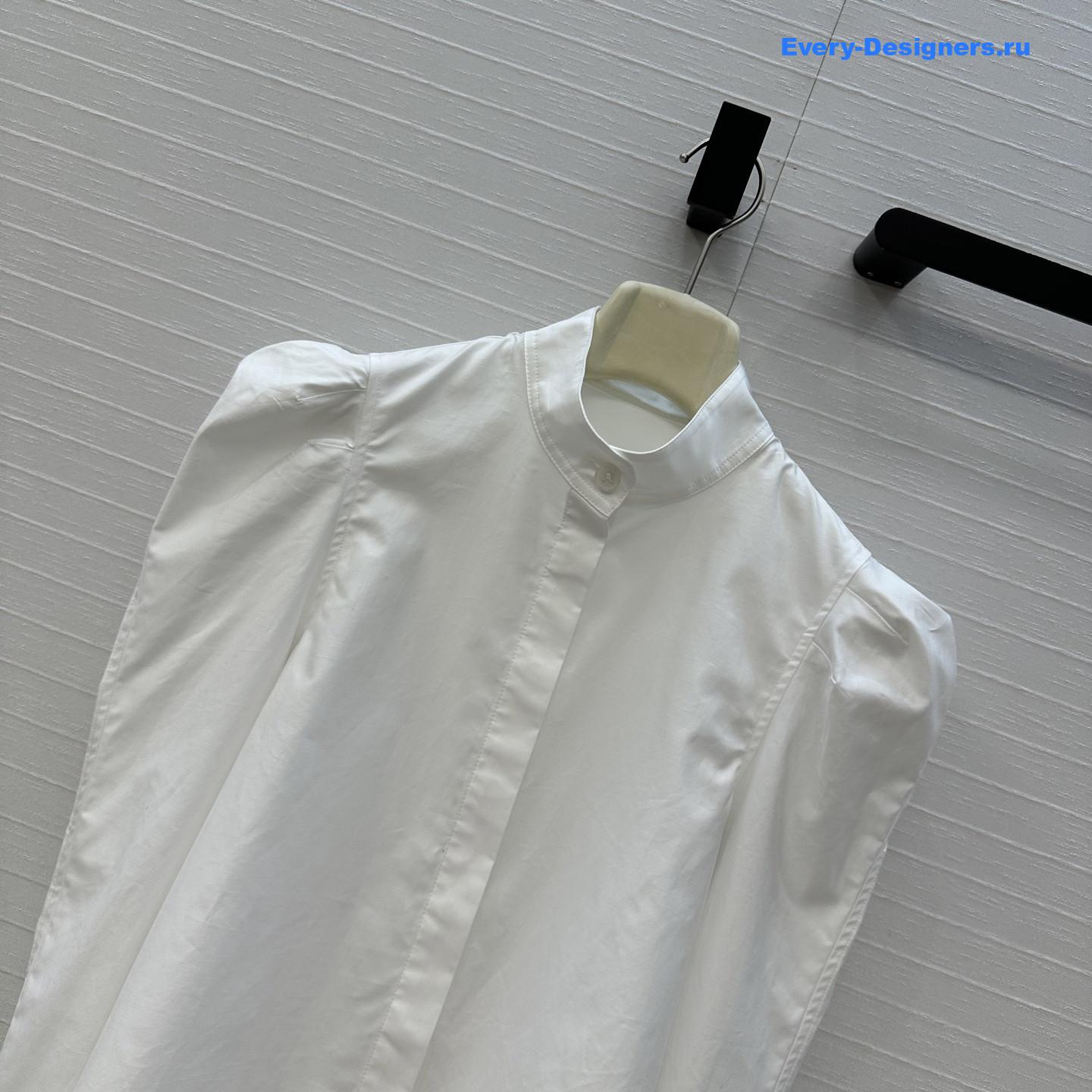 Alaia white stand-up collar shirt