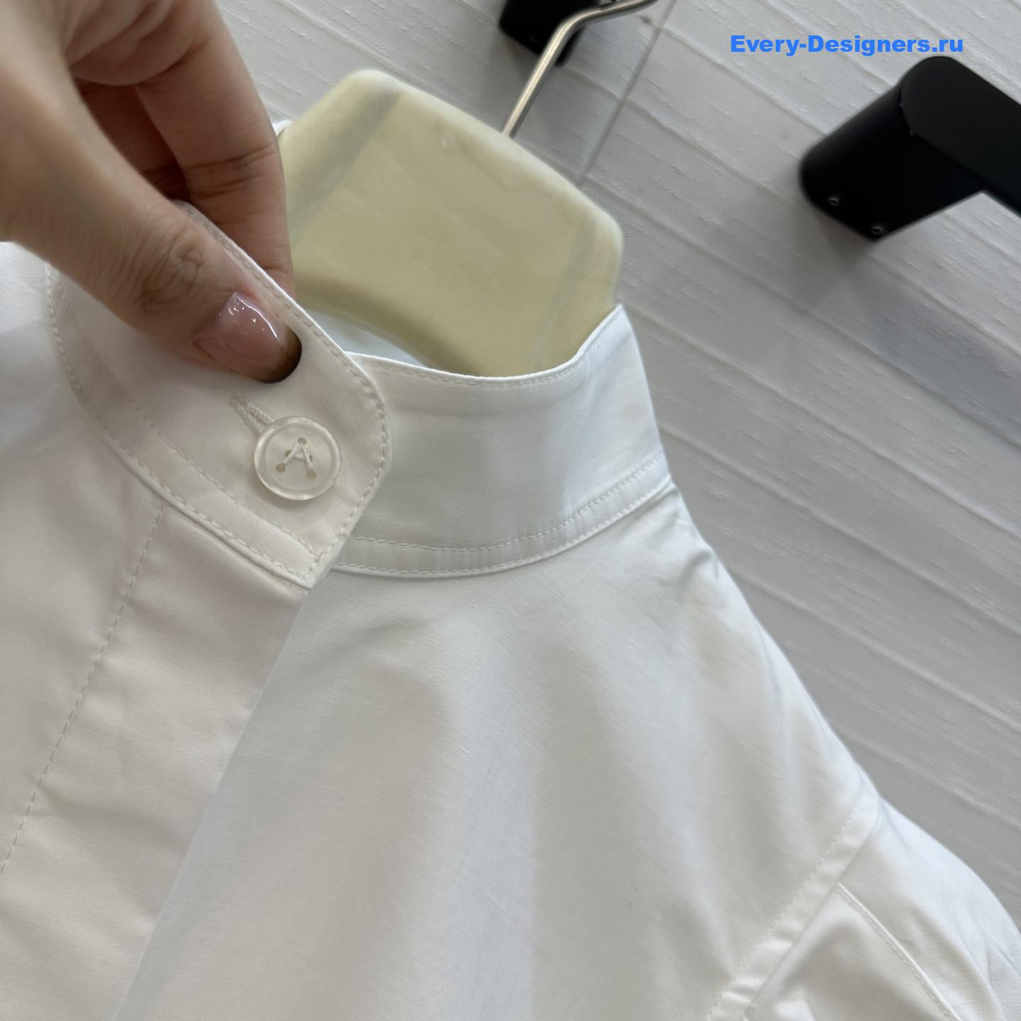 Alaia white stand-up collar shirt