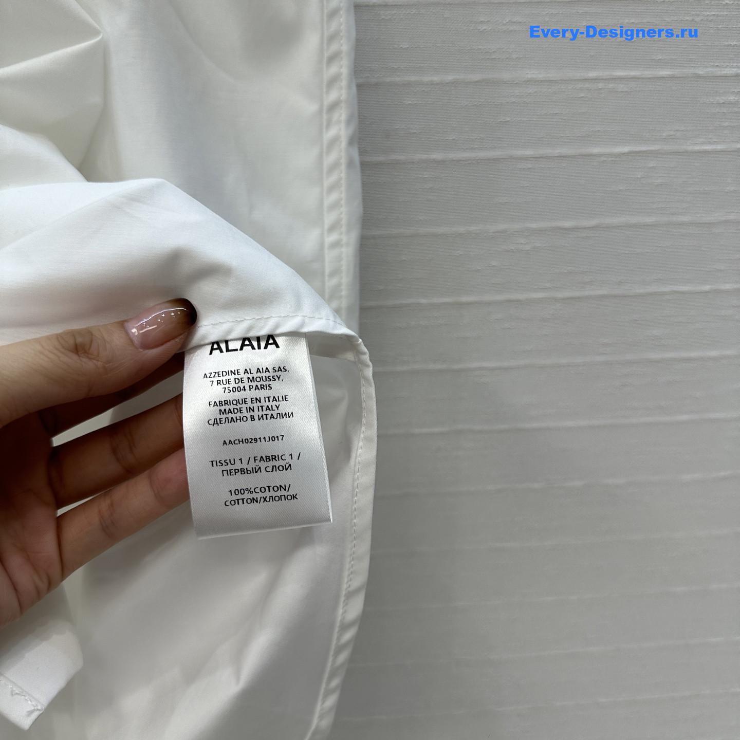 Alaia white stand-up collar shirt