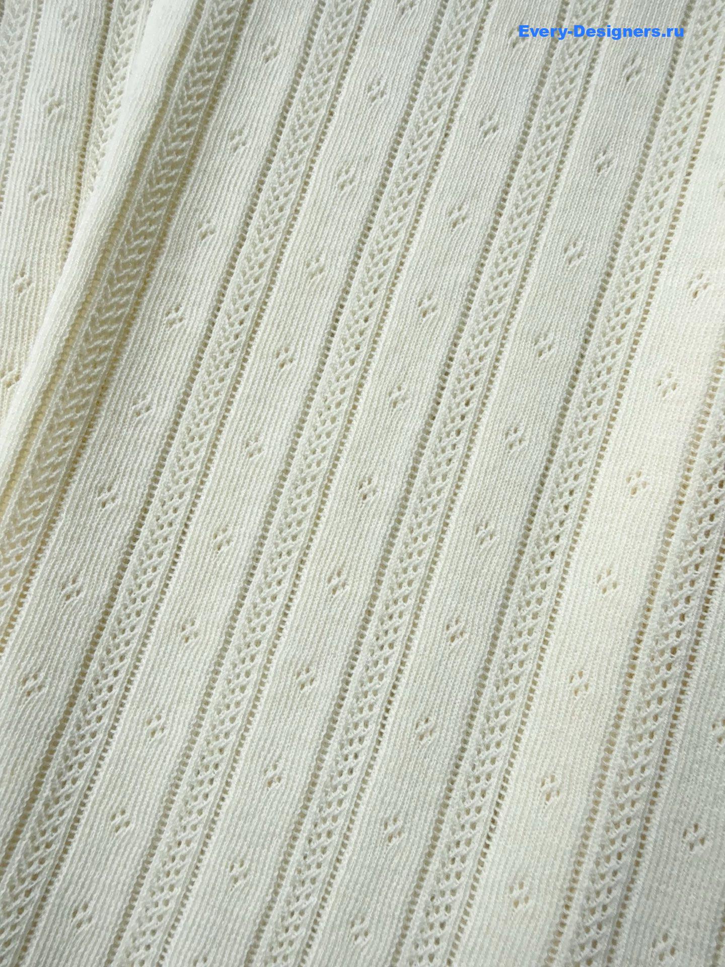 Miu Miu Long-Sleeved Pointelle Knit Polo Sweater