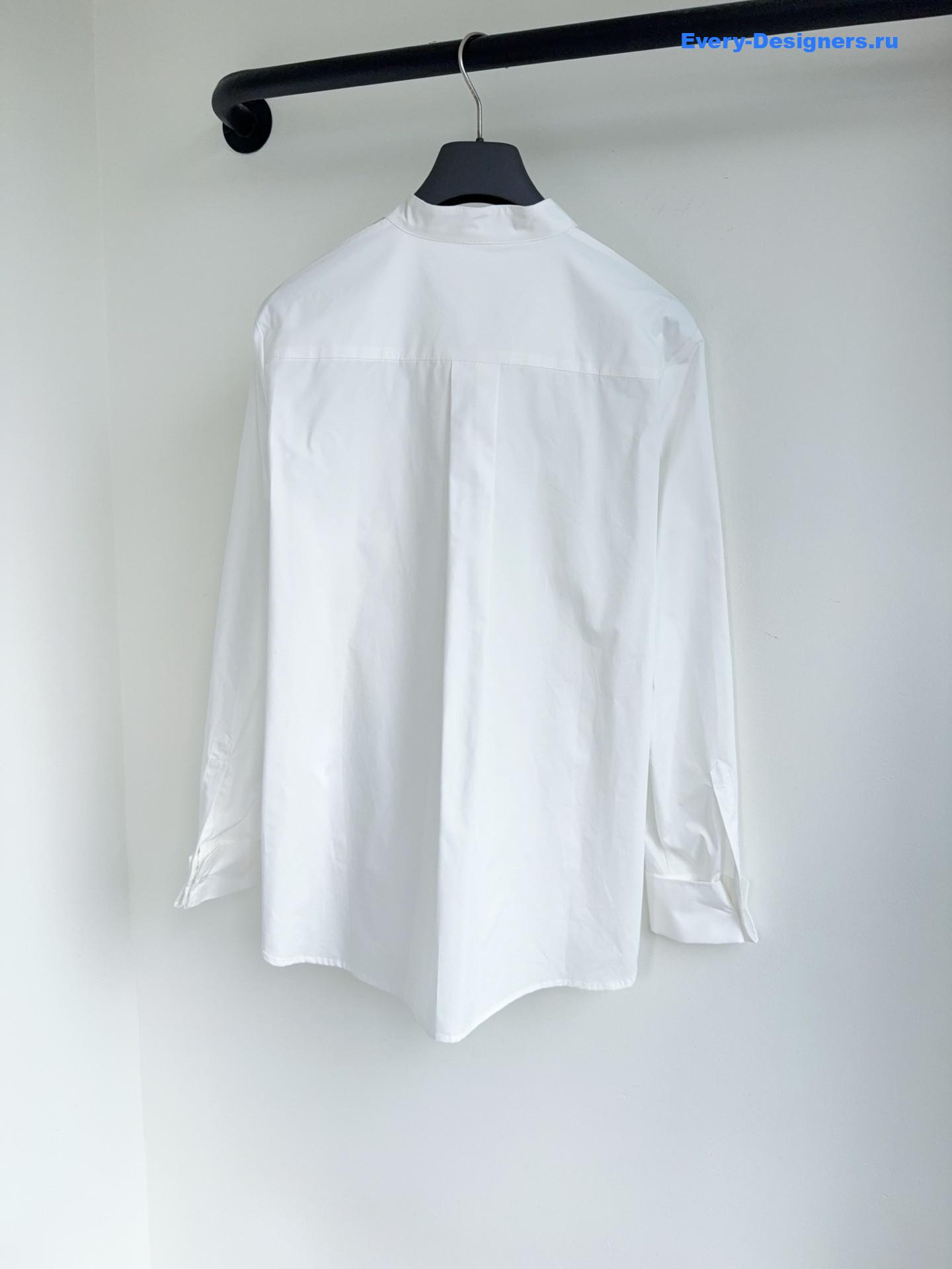 D10r white ruffled poplin shirt
