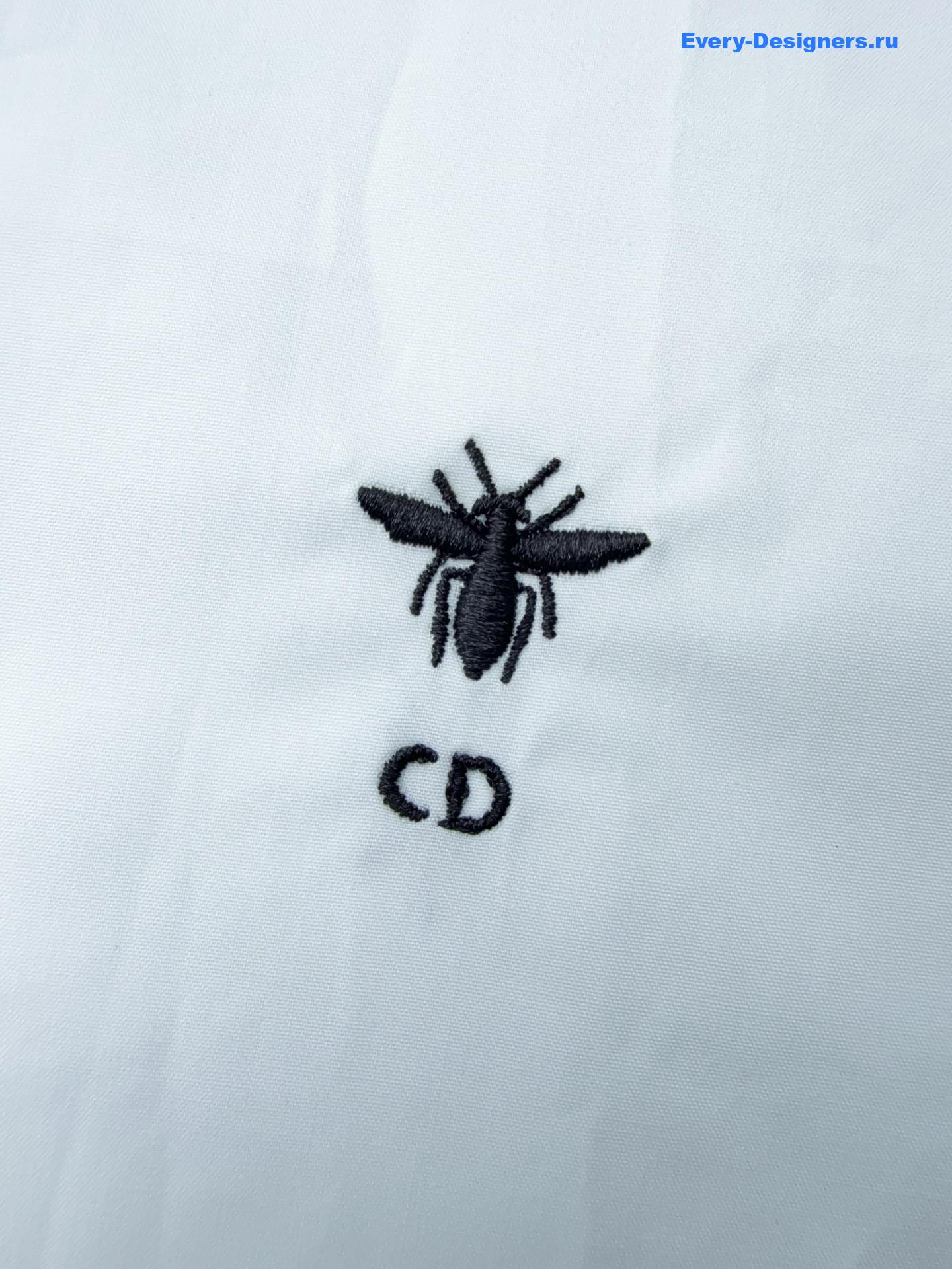 D10r white ruffled poplin shirt