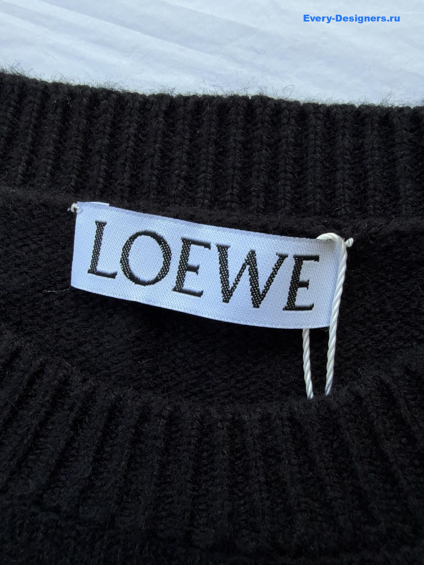 L0ew* anagram logo-embroidered black sweater