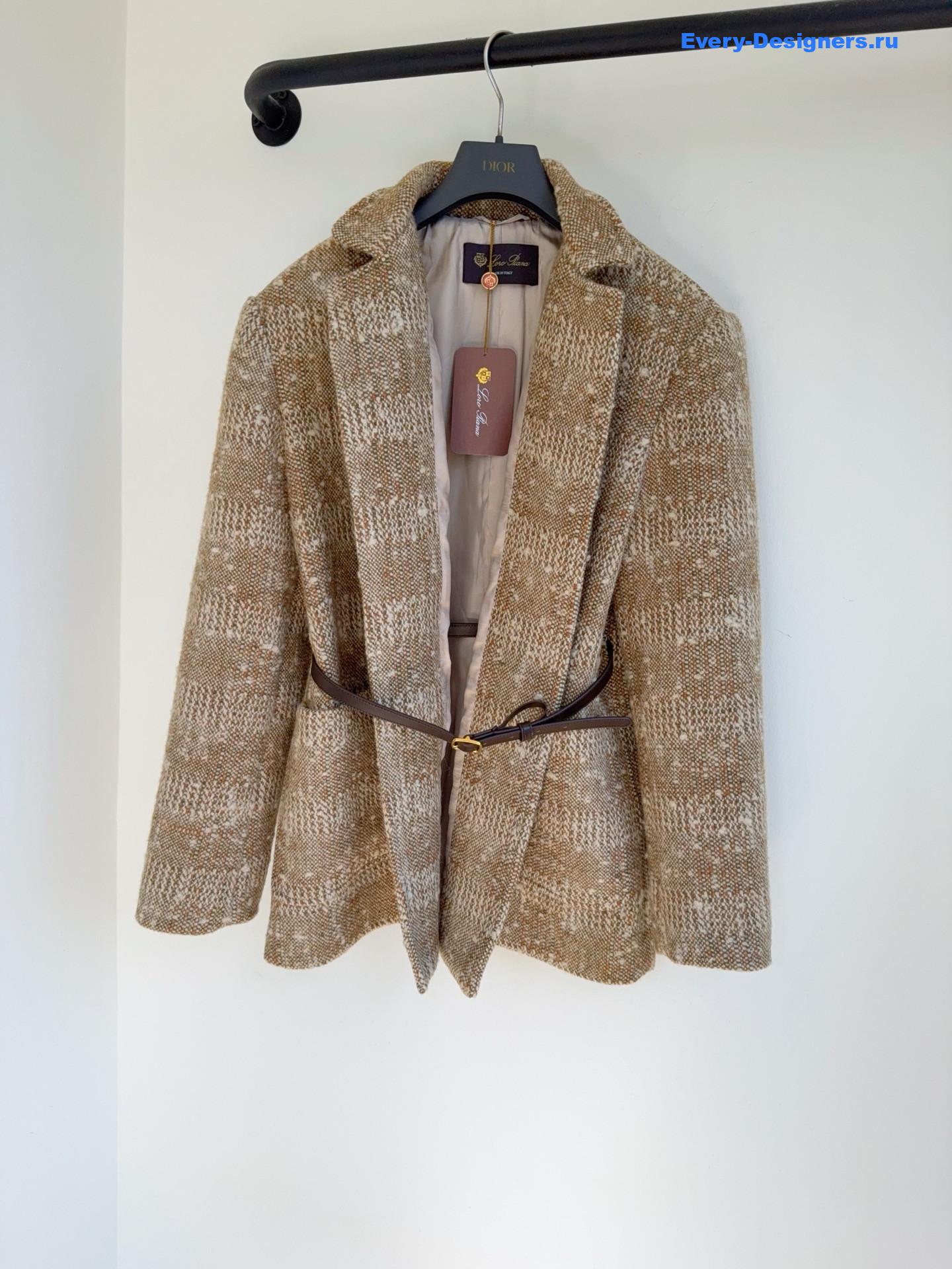L0r0 P1ana tweed belt jacket