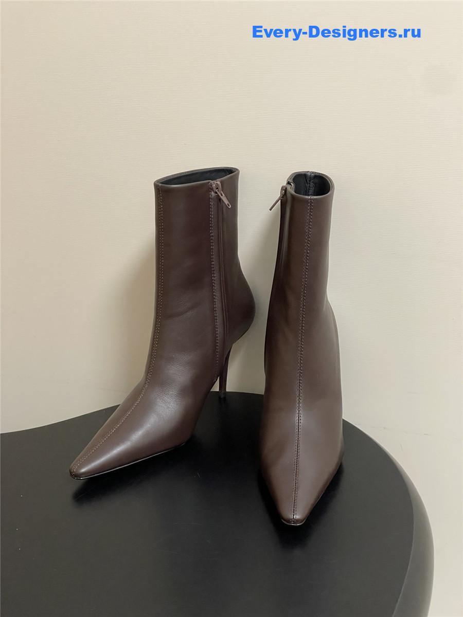 Sa1nt Lau*nt zipper pointed-toe ankle boots