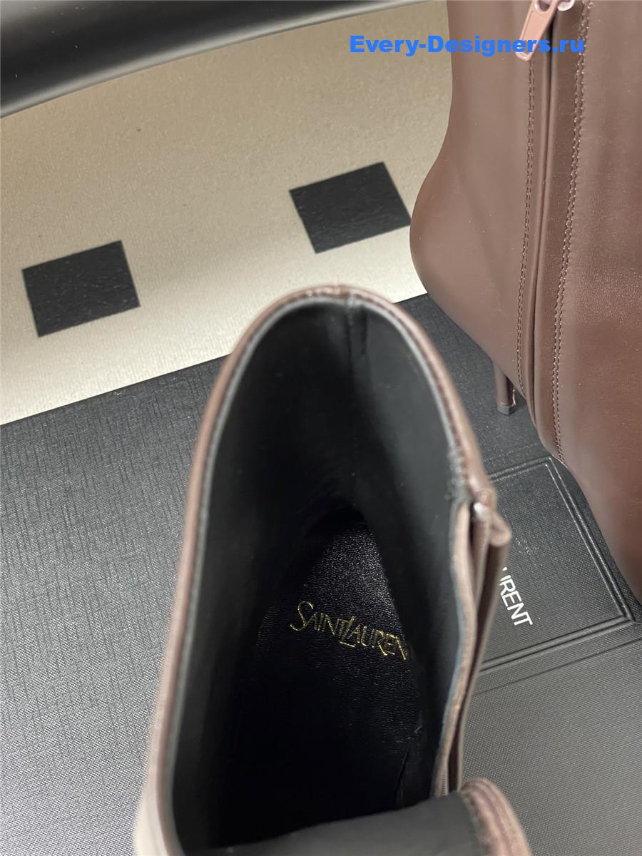 Sa1nt Lau*nt zipper pointed-toe ankle boots