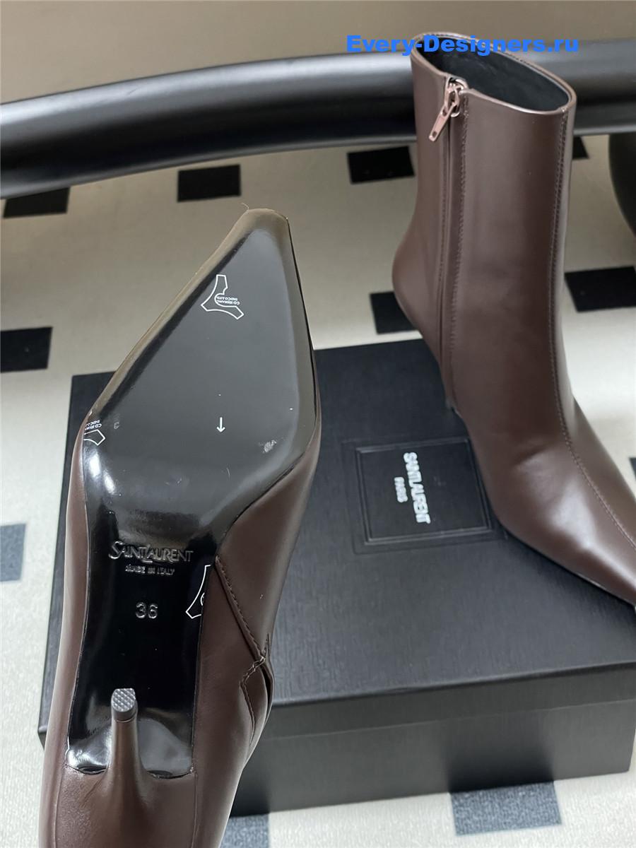 Sa1nt Lau*nt zipper pointed-toe ankle boots