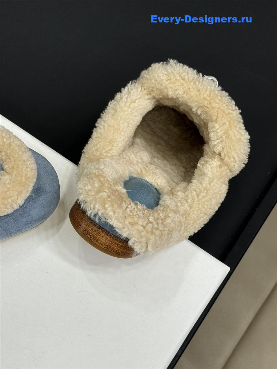 H**me5 shearling light blue oz mule