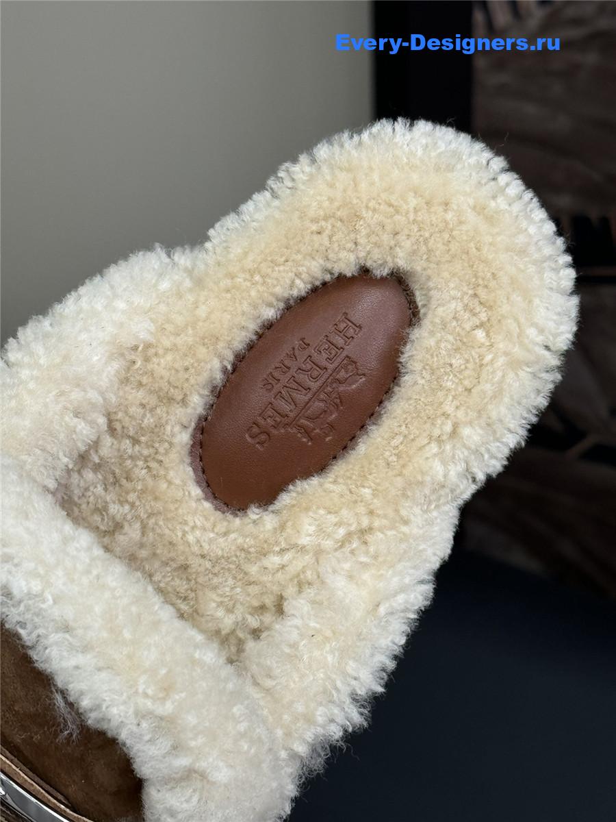 H**me5 shearling brown oz mule