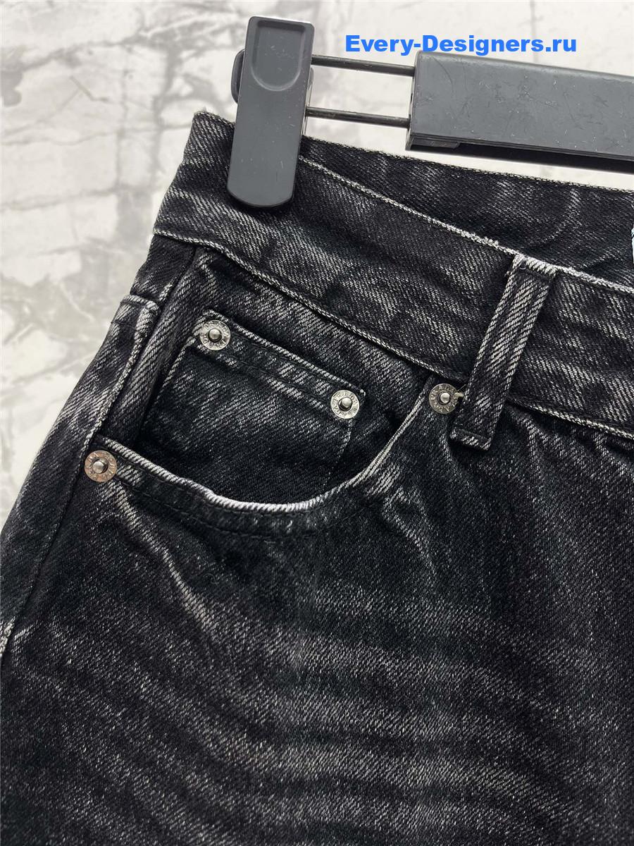 Pra*a grey five-pocket denim jeans