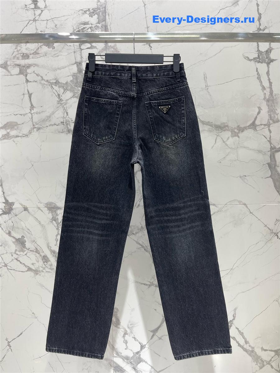 Pra*a grey five-pocket denim jeans