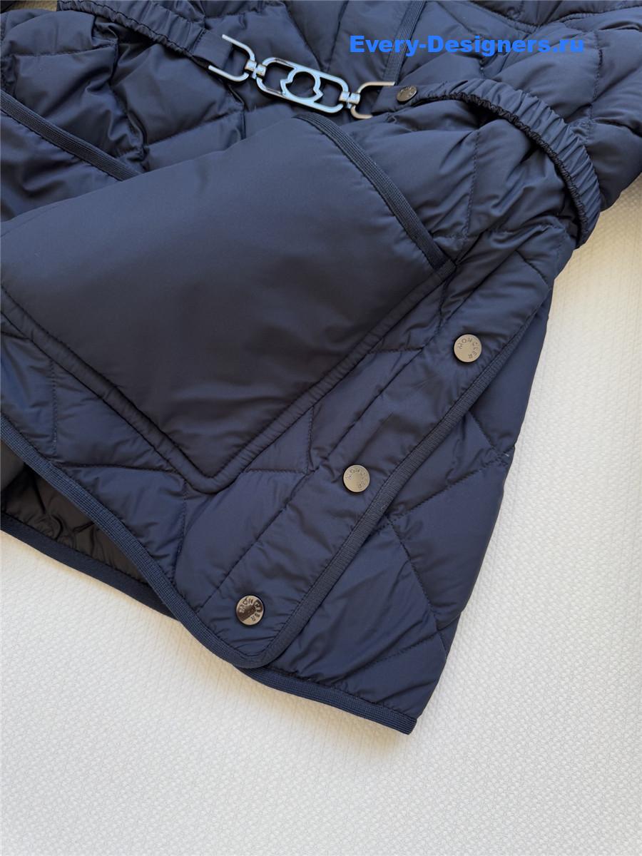 Moncler Navy Cygne Faux Shearling-trimmed Down Jacket