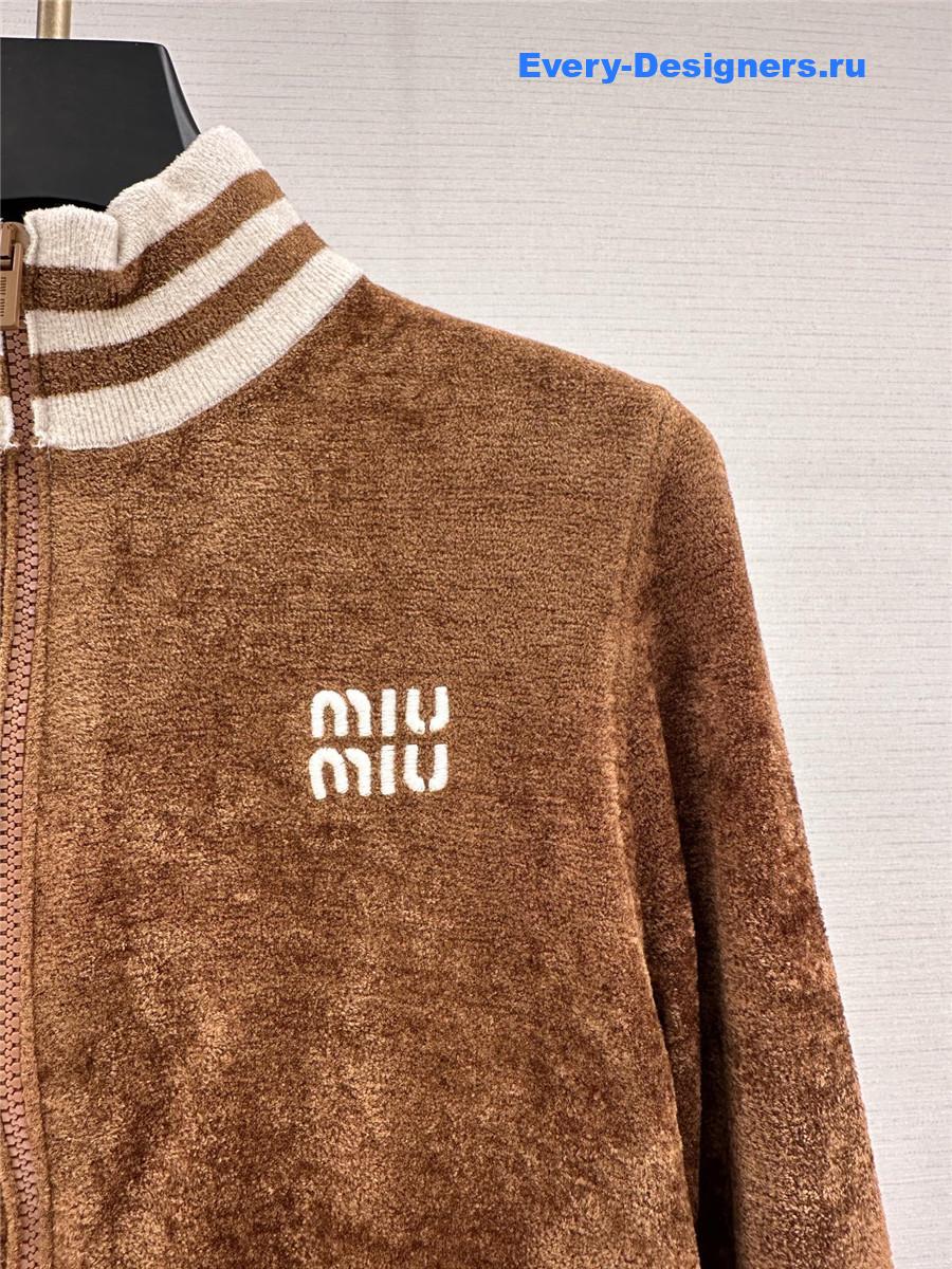Miu Miu Camel Velvet Cropped Jacket