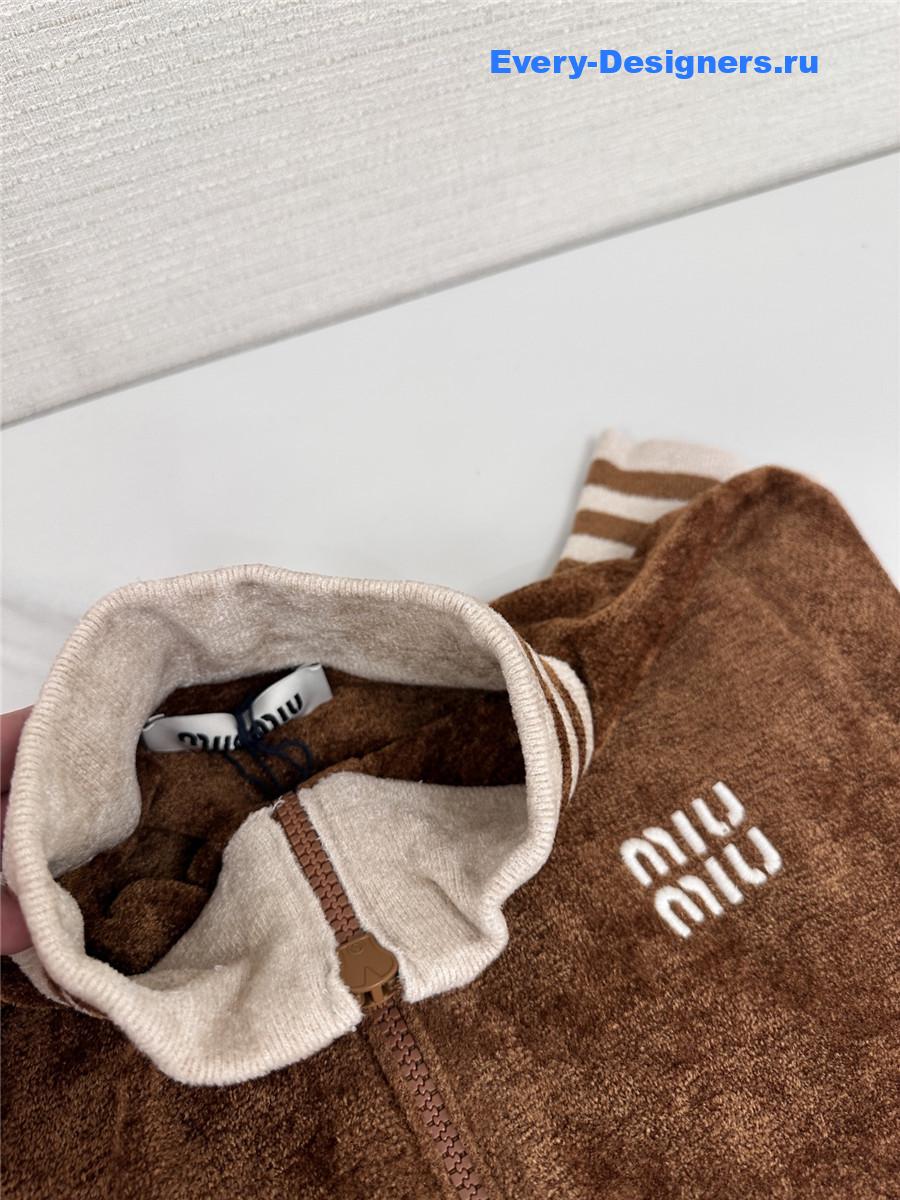 Miu Miu Camel Velvet Cropped Jacket