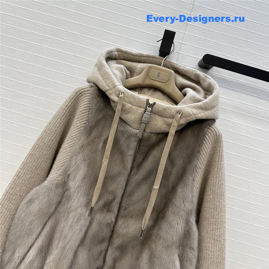 BC Mink Fur Down Hooded Jacket