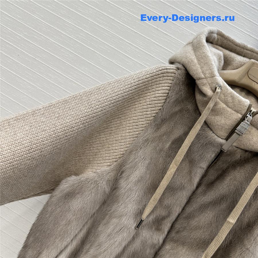 BC Mink Fur Down Hooded Jacket