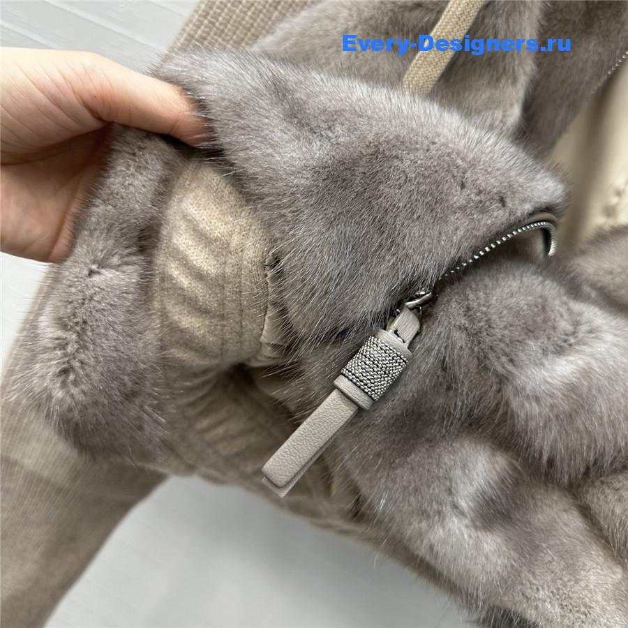 BC Mink Fur Down Hooded Jacket