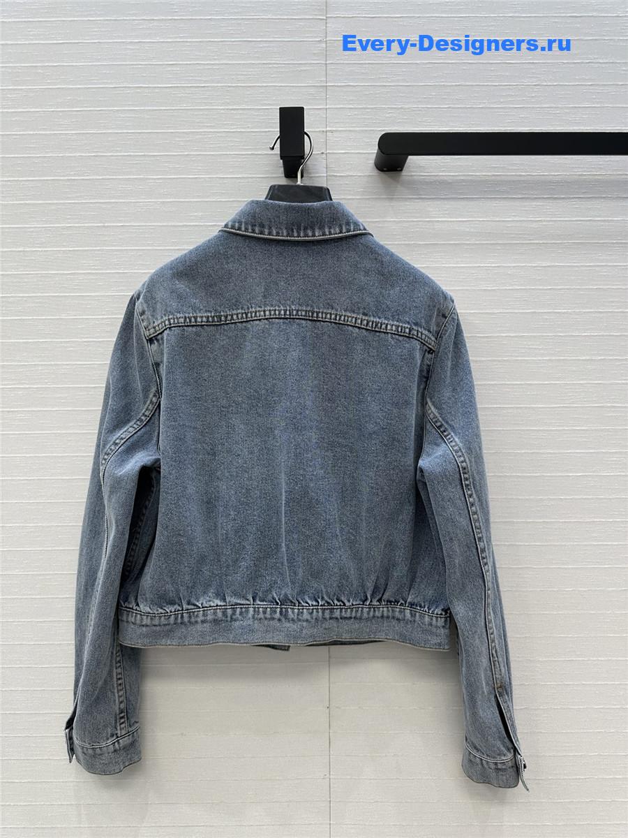 Ch**el coco bow blue denim jacket