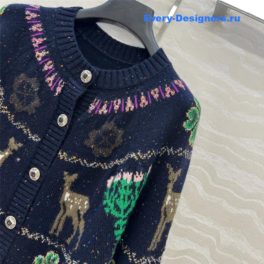 Ch**el navy blue christmas cardigan