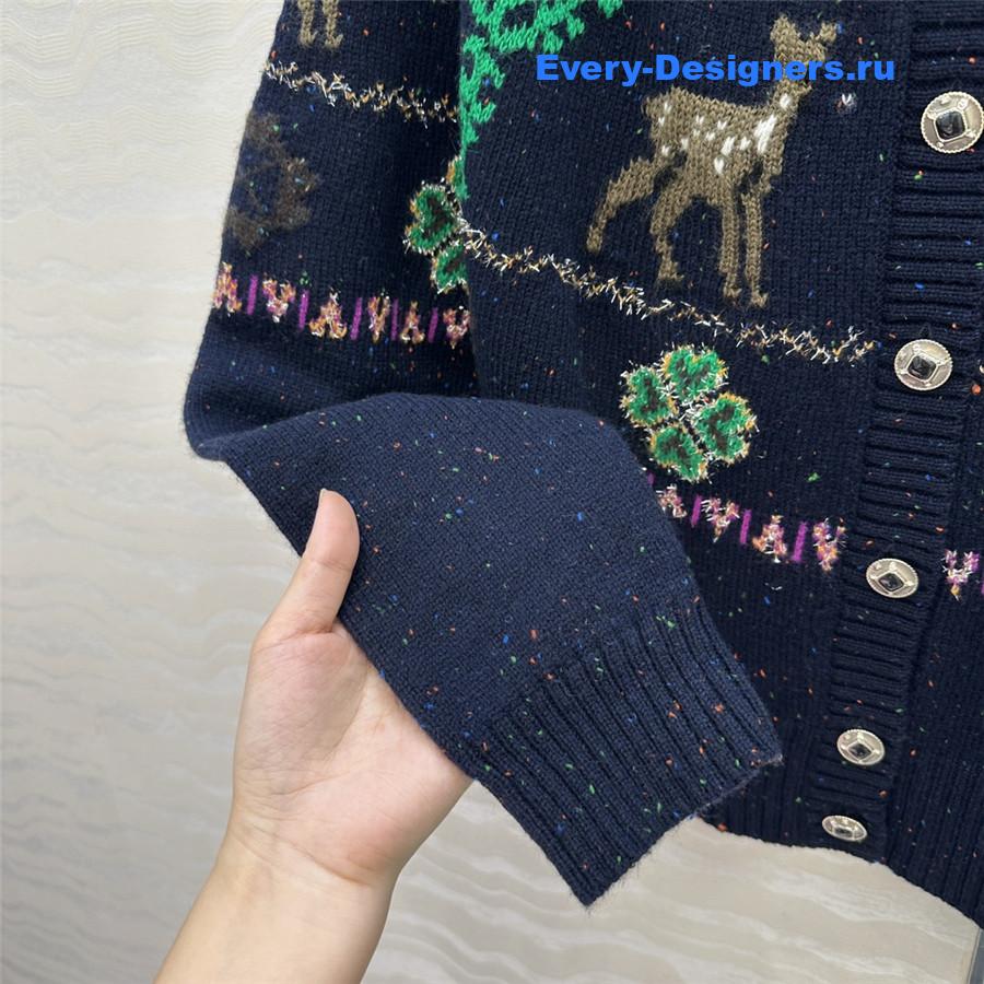 Ch**el navy blue christmas cardigan