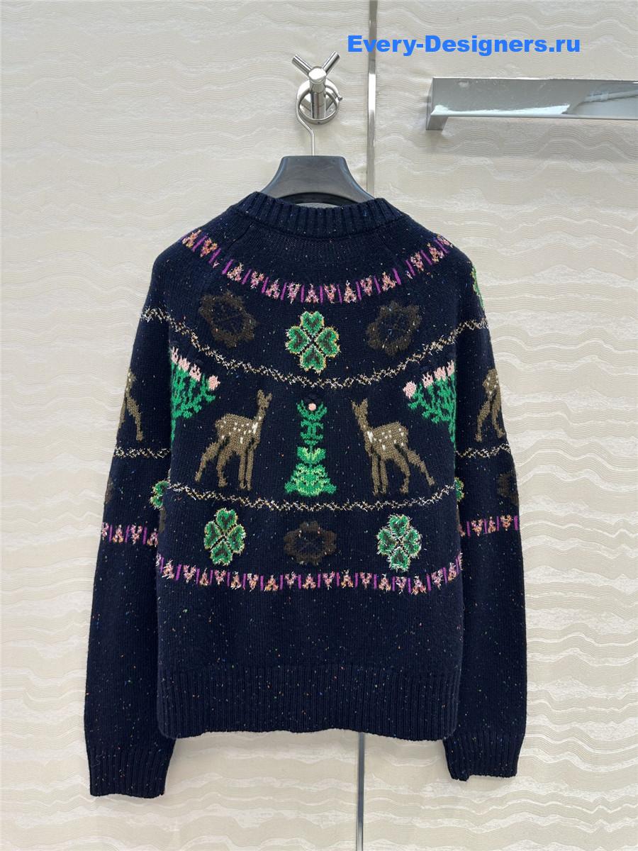 Ch**el navy blue christmas cardigan