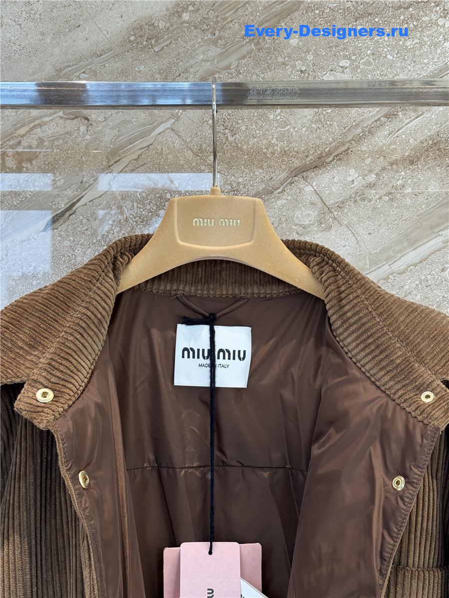 Miu Miu Camel Corduroy Down Jacket
